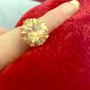 Yellow crystal stone ring AVON